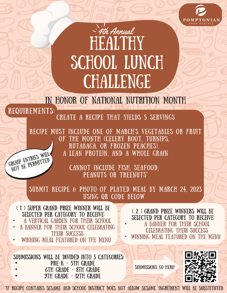 Pomptonian Healthy School Lunch Challenge Flyer